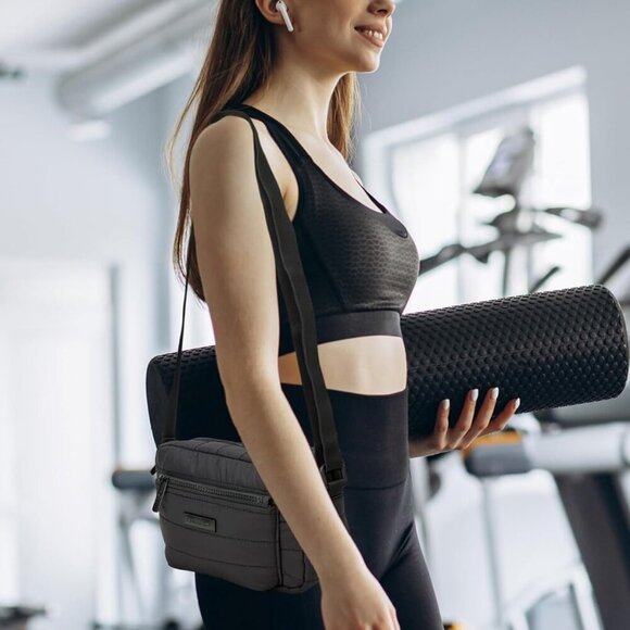 Women's Crossbody Bag Nylon Small Quilted Lightweight Travel Phone Purse - Picture 2 of 7